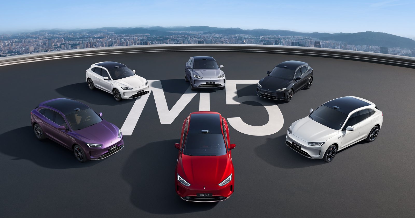 AITO M5 EREV 2025 — экстерьер, colour palette, рынок AITO M5 new family / M5 EREV visual proxy
