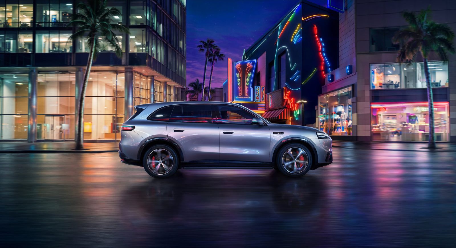 AITO M6 EREV 2026 — экстерьер, side city night, рынок AITO M6 official family media / EV and EREV visual reference