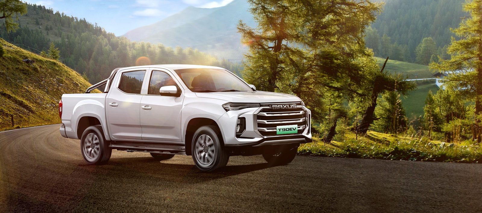 SAIC Maxus Pickup T90 EV / LDV eT60 2023 — экстерьер, front 3q mountain official, рынок China